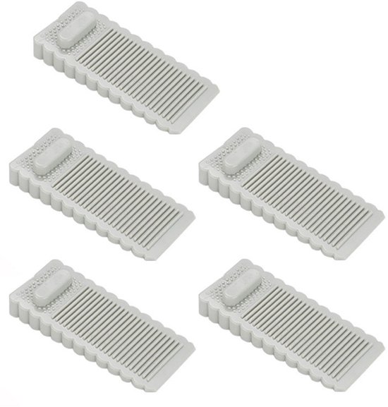 5-teiliger Türstopper, Türpufferklemme, 9,5 X 3,9 X 1,3 Cm, Stapelbar, Rutschfest, Keilförmig, Für Zuhause, Büro, Schule Usw. – Grau