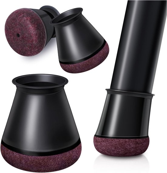 24 Stück Kleine Schwarze Silikon-stuhlbeinschoner Mit Ummantelung, Gummikappen, Möbelfußschoner, Geräuschlos, Kratzfest (schwarz S)