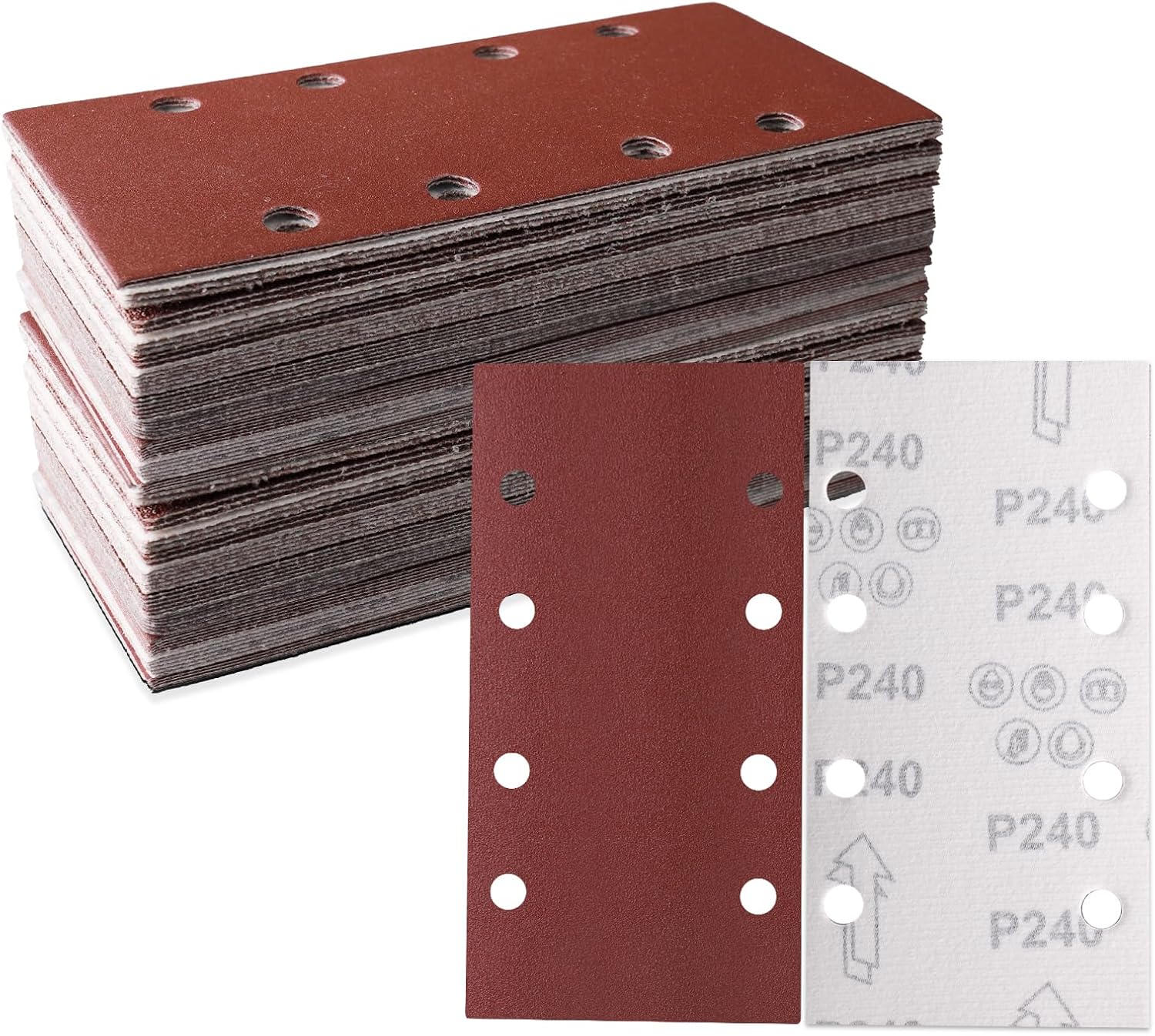 30-teiliges Schleifblatt-set, 93 X 185 Mm, Körnung 240, 8 Löcher, Diverses Zubehör, Materialien Für Exzenterschleifer