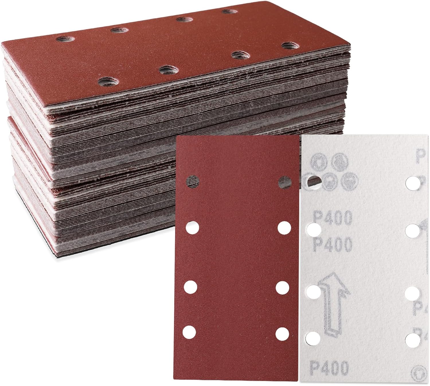 30-teiliges Schleifblatt-set, 93 X 185 Mm, Körnung 400, 8 Löcher, Diverses Zubehör, Materialien Für Exzenterschleifer