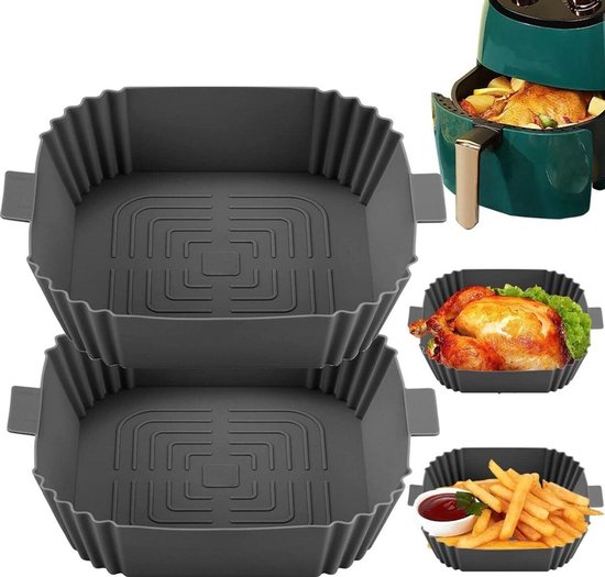 Vierteiliges Silikon-backform-set Für Heißluftfritteusen – Backpapier Für Heißluftfritteusen, Silikon-backform, Zubehör Für Heißluftfritteusen, Silikon-backform (grau)