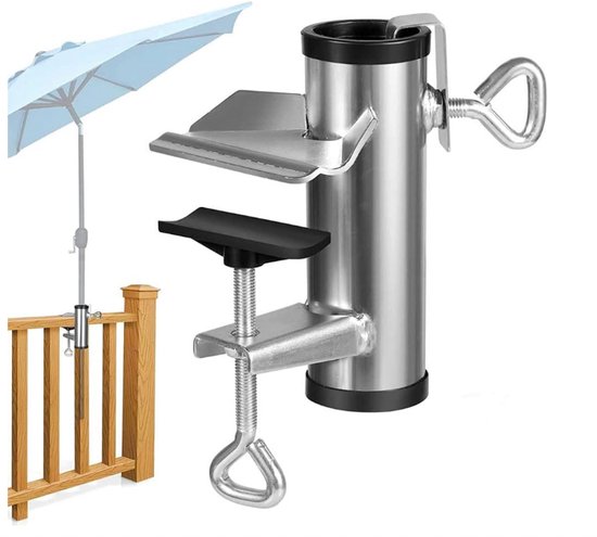 Verstellbare Sonnenschutzhalterung Für Balkongeländer, Platzsparende Sonnenschutzhalterung Für Balkone, Sonnenschutzrahmen Für Balkongeländer (silber).