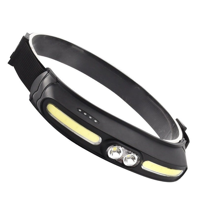 Led-stirnlampe – Verstellbares Und Wiederaufladbares Cob-led-stirnband Wasserdichte Stirnlampe, Tragbare Laufstirnlampe