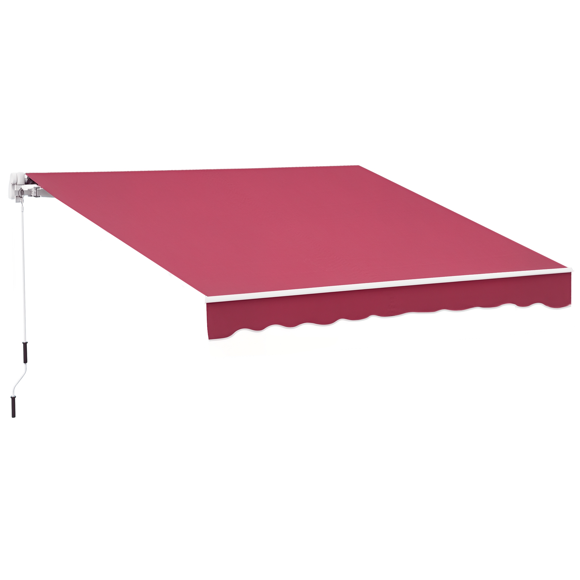 4 X 2,5 M Kurbel-markise Aus Metall Und Aluminium, Dunkelrot