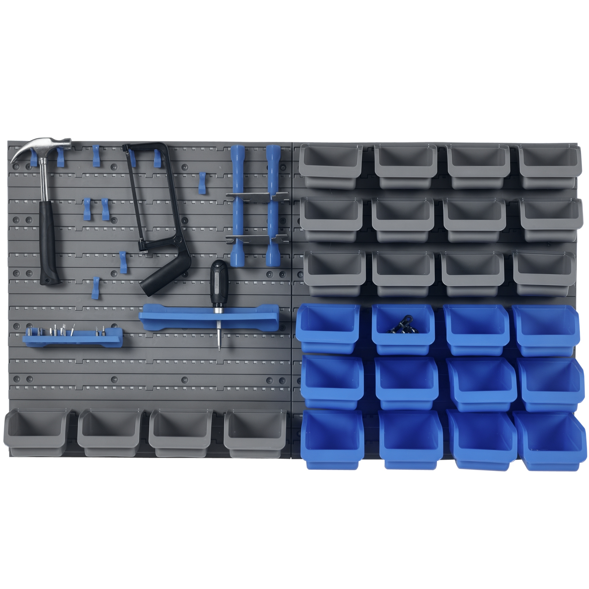 44-teiliger Werkzeugkoffer Mit Verstellbaren Und Herausnehmbaren Boxen Aus Pp, Blau Und Grau, 54 X 22 X 95 Cm