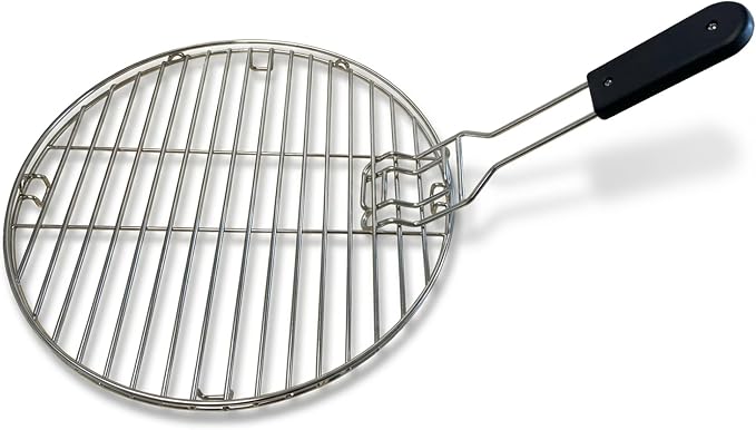 Köhko Runder 304‑edelstahl‑grillrost 54 Cm, Großformatiges Grillzubehör Für Holzkohle‑bbq, Mit Stabilem Tragegriff Für Den Außeneinsatz, 43005-064