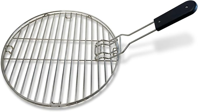 Köhko 304‑edelstahl‑grillrost Rund 42 Cm, Langlebiges Holzkohlegrill‑zubehör Mit Tragegriff Für Den Garten‑bbq, 43005-50
