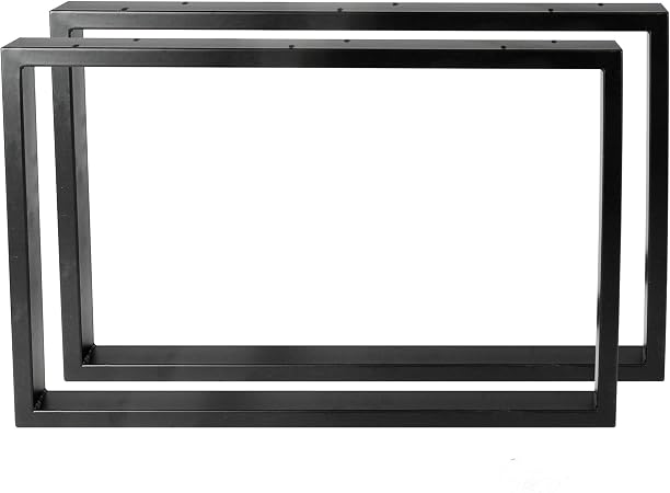 Köhko Montixx® Quadratischer Tischfuß 40 x 40 cm 46202-40, Pulverbeschichtetes Eisen Schwarz, 2 Stück (1 Paar) Für Couchtisch & Bank