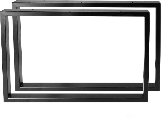 Köhko Montixx® 60 cm X 40 cm Quadratischer Tischrahmen Für Couchtisch Und Bank 46202-60 Aus Pulverbeschichtetem Eisen, Schwarz, 2 Stück (1 Paar)