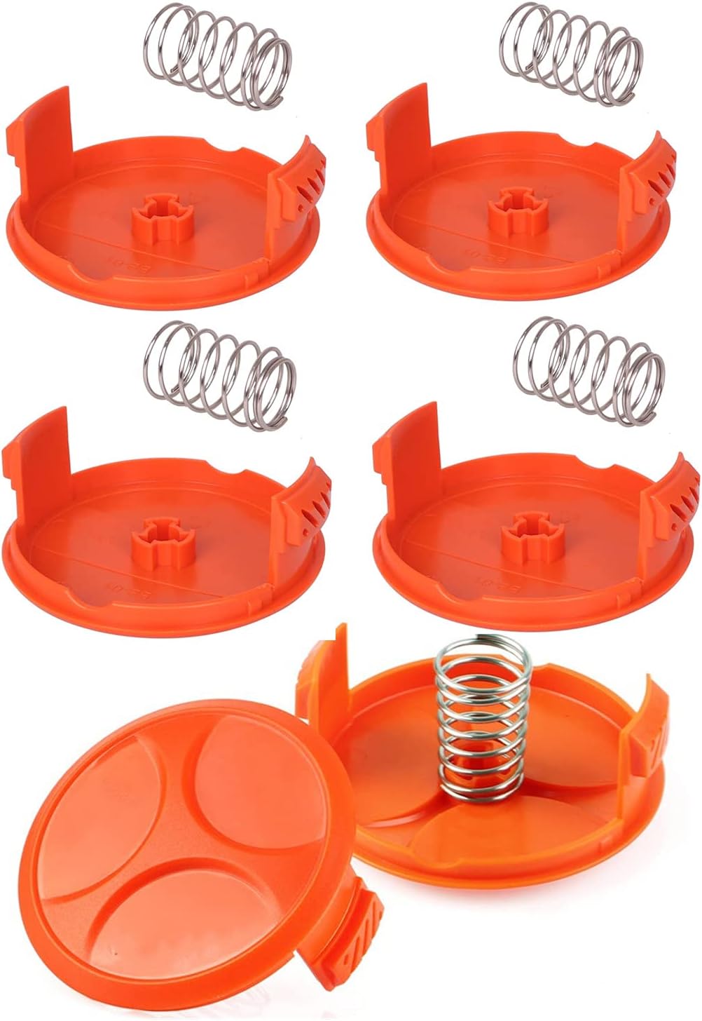 6 Spulenkappen + 6 Federn Ersatzteile Zubehör Kompatibel Mit Black & Decker Af-100 Rc-100-p Trimmern, Ersatzspulenkappen Kompatibel Mit Black & Decker (6 Stück)
