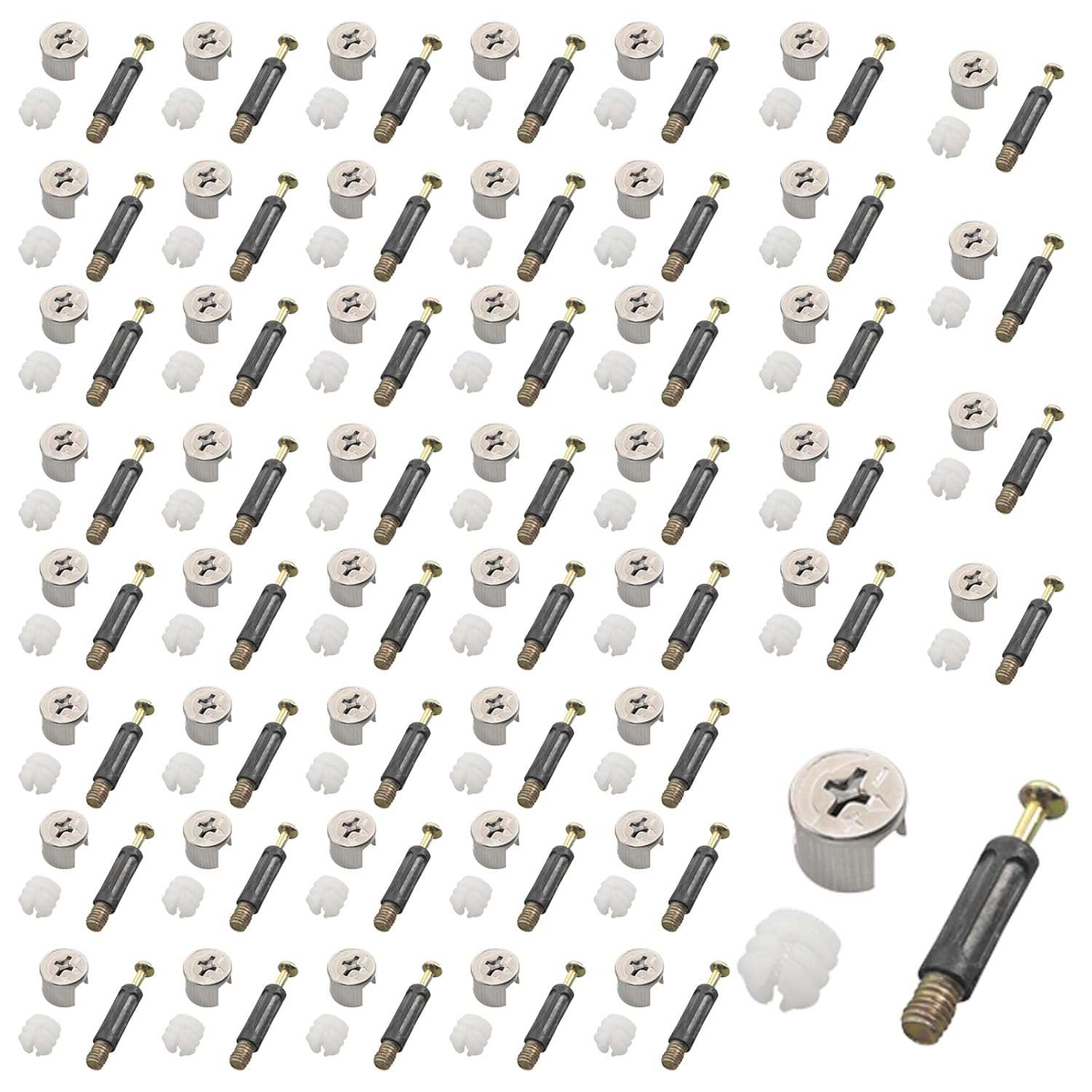 50 Sets Professionelle Möbelverbinder M15 Möbelverbinder Exzenter-möbelverbinder Kederschrauben Gehäuseverbinder Und Mehr, Mit Schrauben Und Schraubstiften,