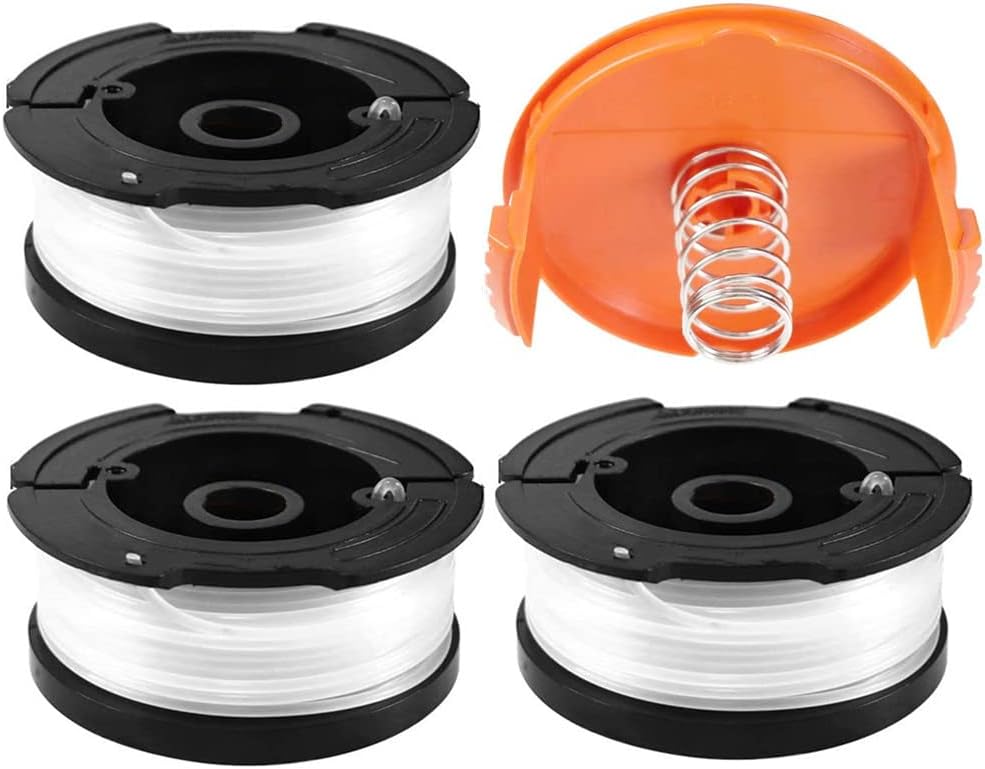A6481 A6485 Spulen Für Black & Decker Af-100, Trimmerfadenspule Für Black & Decker Trimmer, 3 Trimmerfadenspulen Mit 1 Spulenabdeckung Und 1 Feder (3 + 1 Stück)
