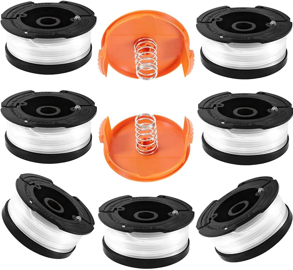 Trimmerfadenspule Für Black & Decker Trimmer, Spulen A6481 A6485, Kompatibel Mit Black & Decker Af-100, 7-teiliges Set Mit 2 Spulenkappen Und 2 Federn