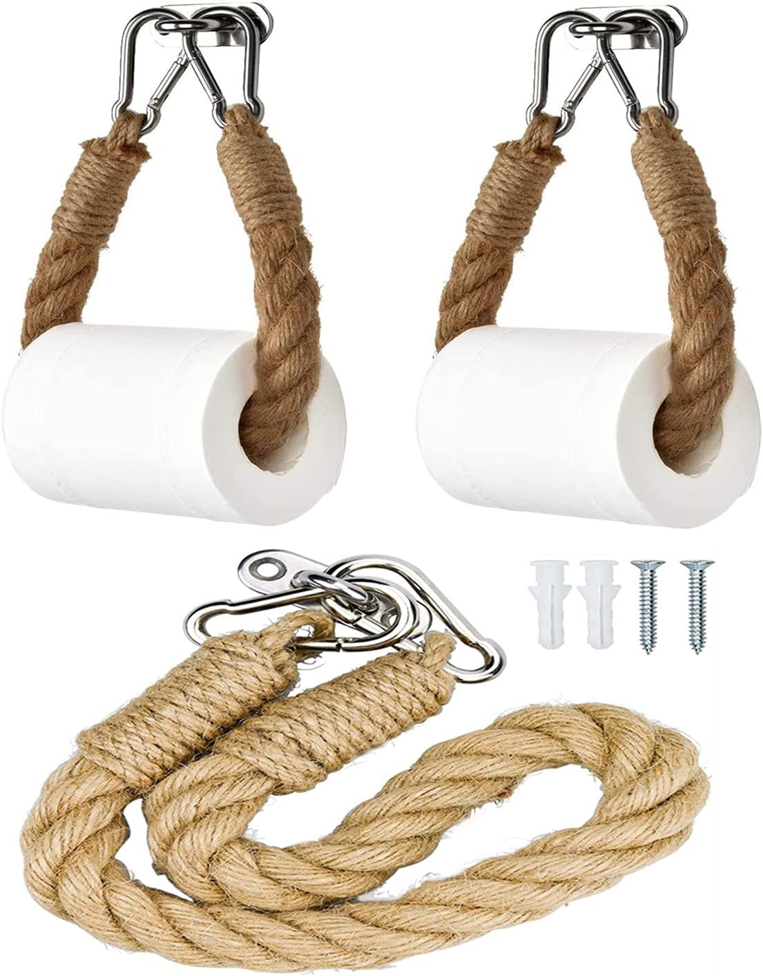 2-teiliger Toilettenpapierhalter, Toilettenpapierrollenhalter, Handtuchhalter Aus Hanfseil, Rollenhalter, Handtuchhalter Für Bad Und Küche