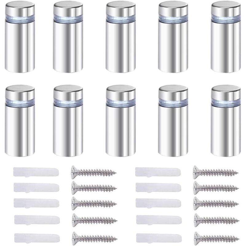 Packung Mit 20 Distanzschrauben 12x40 Mm – Edelstahl – Inkl. Montagezubehör – Für Glas- Und Acrylplatten