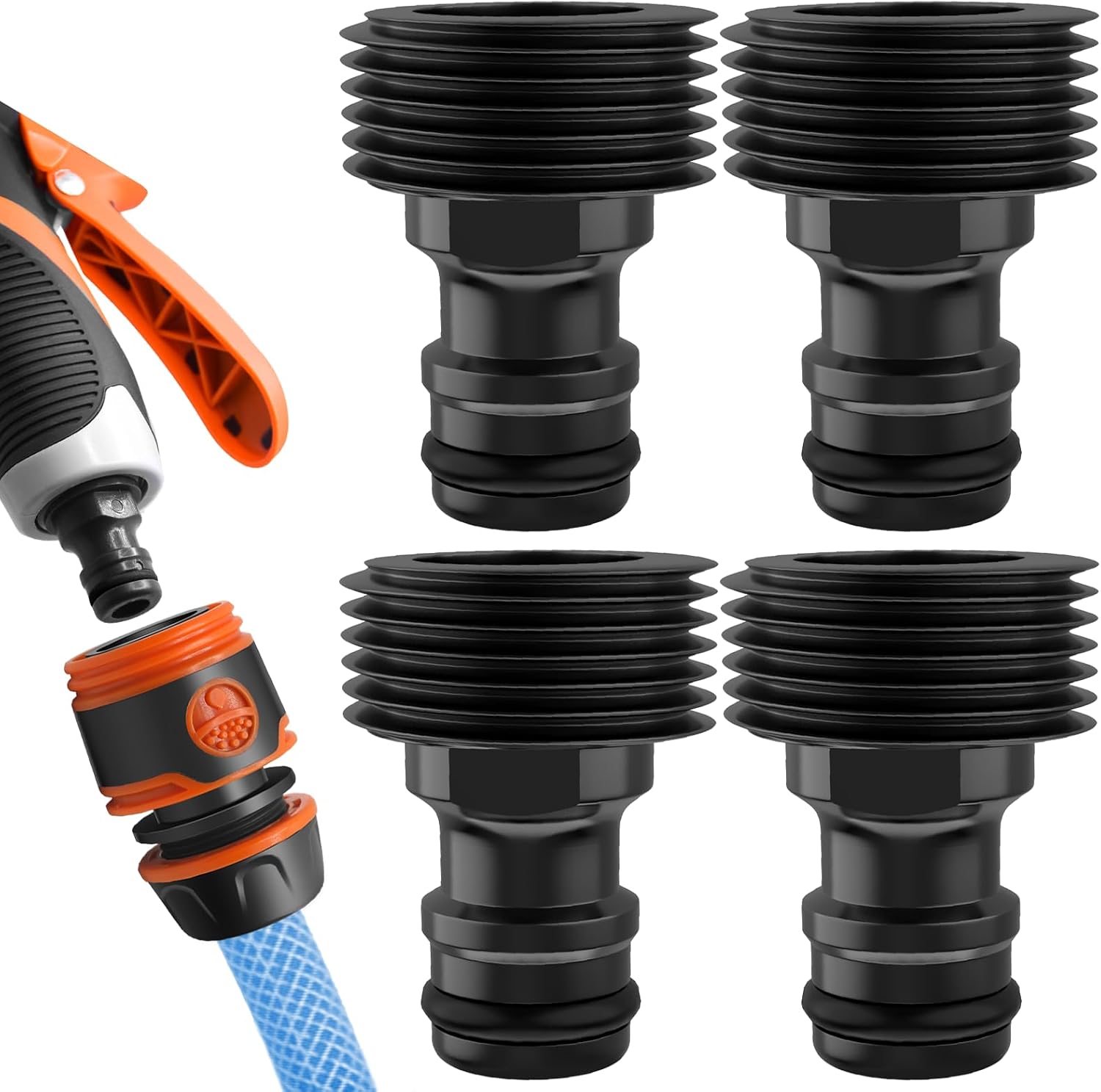 Gewindezubehör 4er-pack Schnellschlauchadapter, Außengewinde-anschlusszubehör Für Autowasch-wasserpistolen (g 3/4" Wasserhahnanschluss)