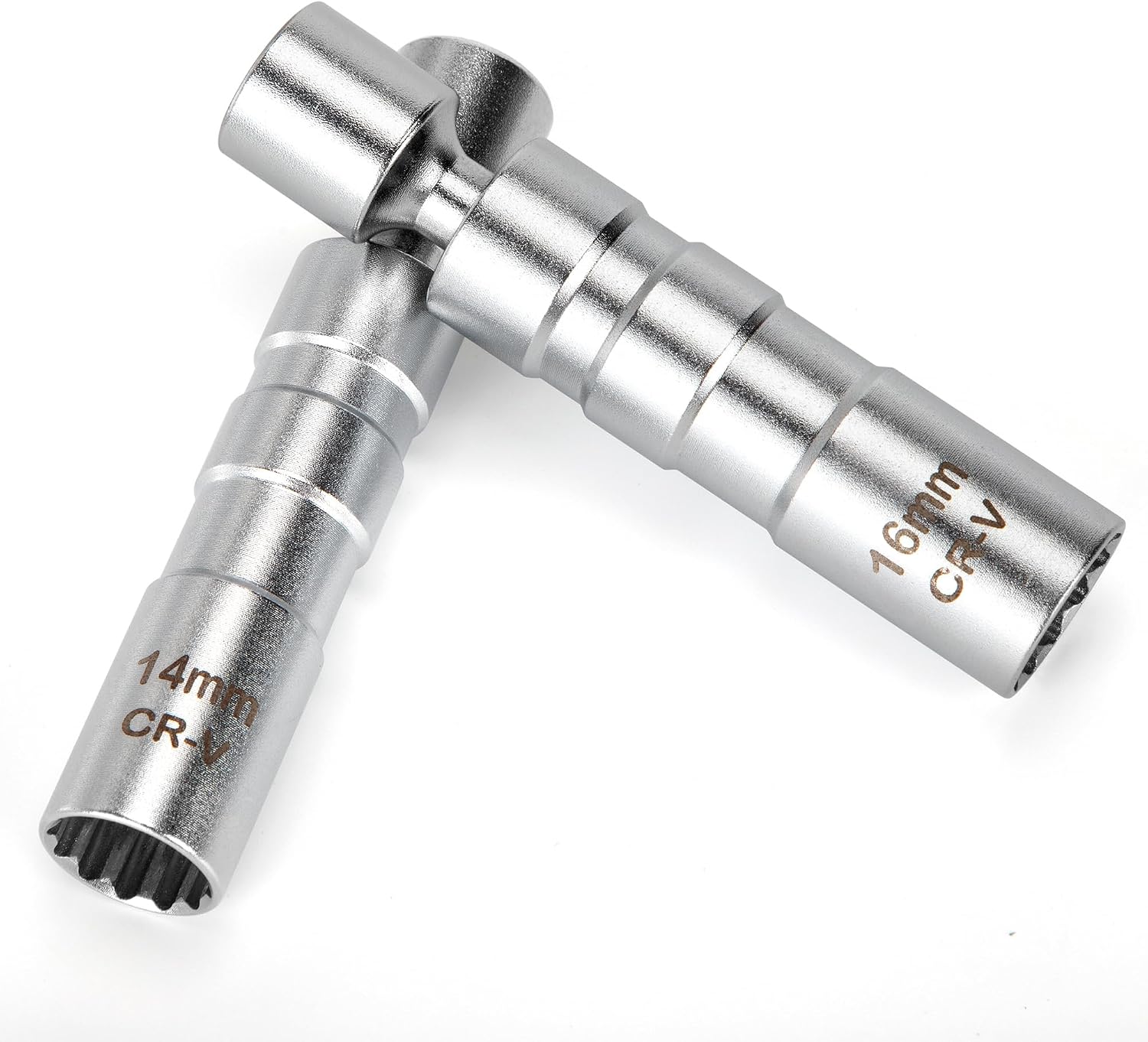 14 Mm/16 Mm Zündkerzenschlüssel, Drehbare Zündkerzenstecknuss Mit Magnetgriffen Zum Ausbau Von Kfz-zündkerzen, 2 Stück