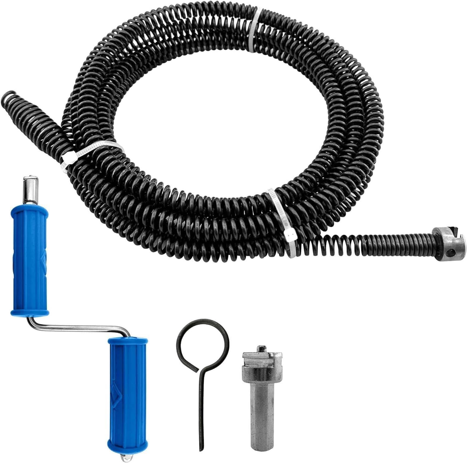 5 M Abflussreinigungsspirale, Ø10 Mm, Spiralförmig, Mit Elektrischen Adaptern, Multifunktionaler Abflussreinigungsschaft, Effektiver Abflussreiniger (5 M)