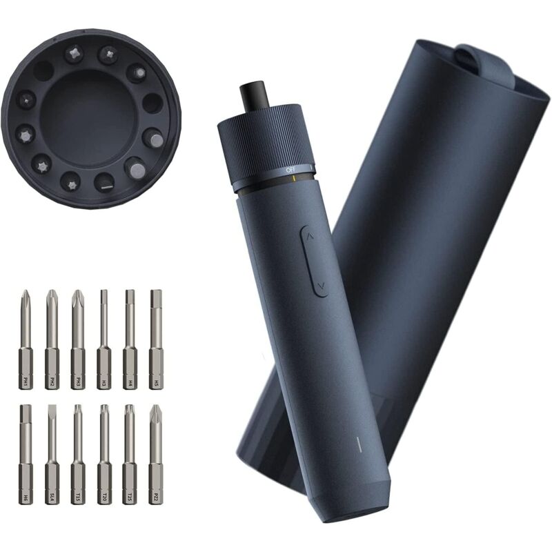 3,6-v-akkuschrauber, 4 Nm Drehmoment, 12 S2-stahlbits, All-in-one-design, Usb-c-ladeanschluss, Schattenfreie Led-leuchte, 3 Drehmomentstufen, 1500-mah-akku