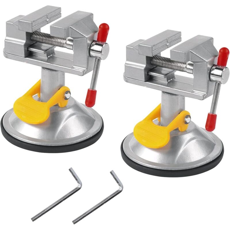 2 Stück Tischschraubstock, Kleiner Schwenkschraubstock, Mini-drehschraubstock 360° Mit Saugnapf, 30 Mm, Tischschraubstockklemme Für Hobby-schmuck, Klemme Zur Befestigung An Glastischen (2)