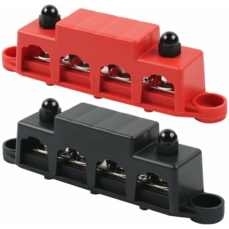 12v, 48v Dc, 250a Sammelschienenverteilerblock, Mit 4 M8 Klemmschrauben, Erdungsstrom Für Auto, Wohnmobil, Boot, Yacht (rot Und Schwarz, 2 Stück)