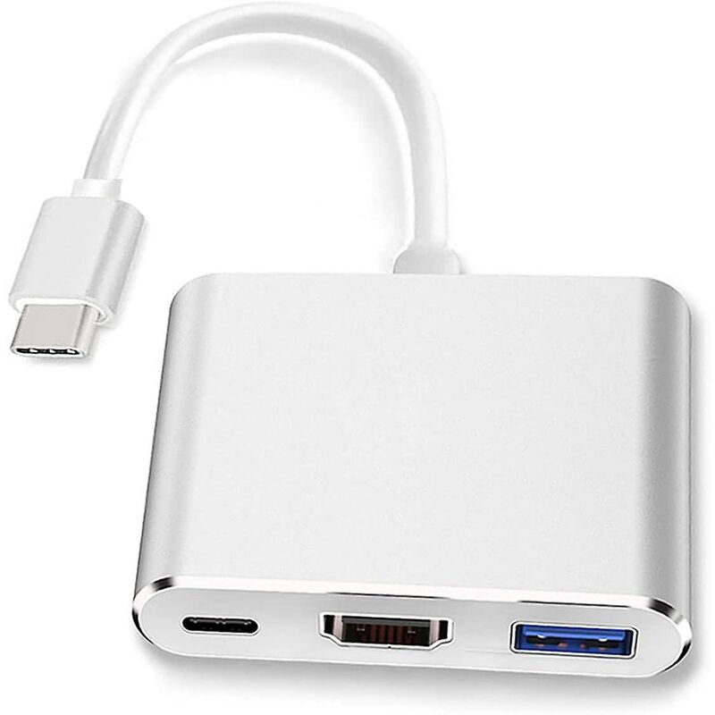 Usb-c-auf-hdmi-adapter (unterstützt 4k/30hz) – 3-in-1-usb-c-konverterkabel – Für Macbook Pro 2017/2018, Macbook, Mac Pro, Imac, Chromebook Und Andere Usb-3.0-geräte (typ C).