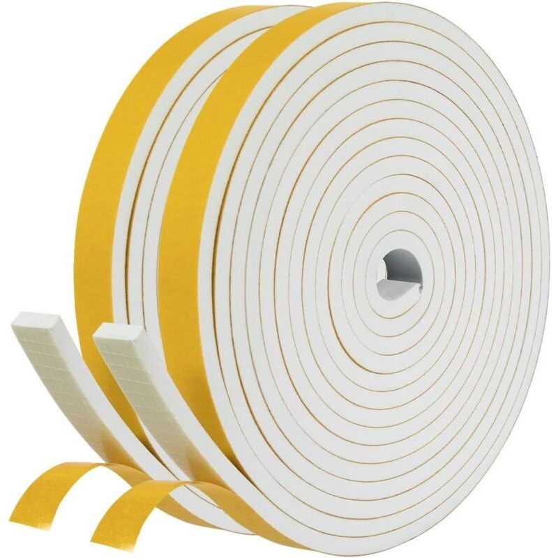12 Mm X 6 Mm X 4 M Schaumgummi-isolierstreifen – 2 Rollen – Witterungs- Und Chemikalienbeständig – Wärme- Und Schalldämmung