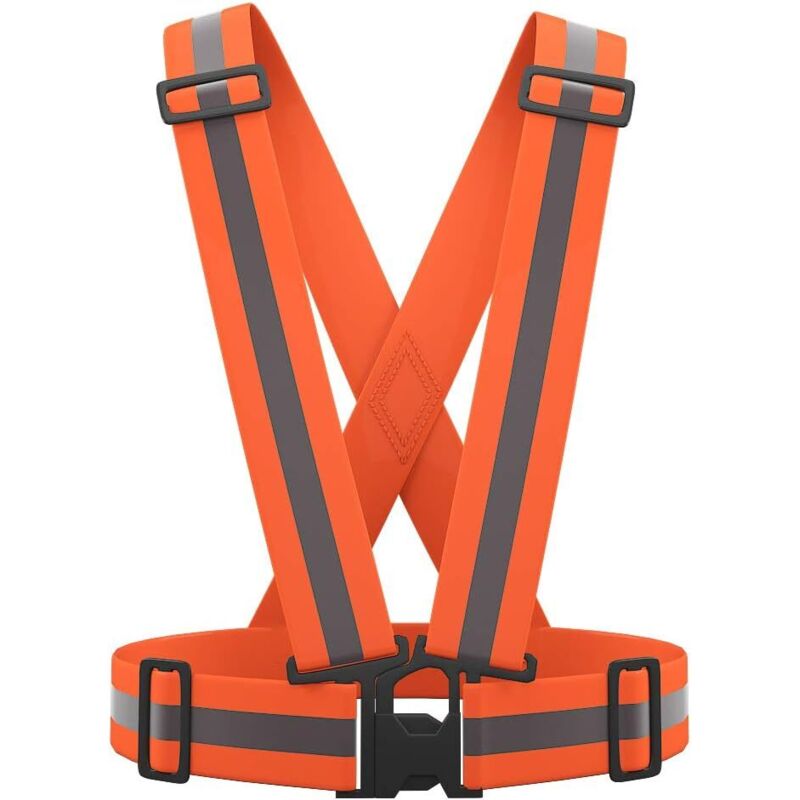 Hochsichtbare, Reflektierende Sicherheitsweste, Verstellbare Sicherheitsweste Zum Laufen, Radfahren Und Motorradfahren (orange)