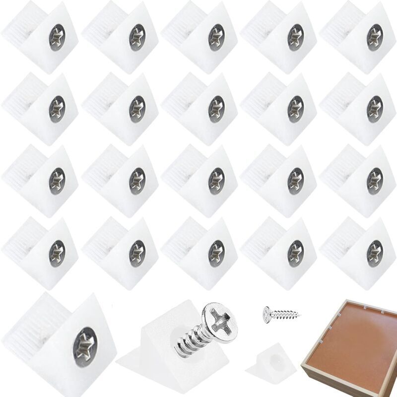 Packung Mit 100 Schubladenverstärkungen – Robuste Kunststoffträger – Schraubbefestigungen Für Durchhängende Schubladenböden – Abmessungen: 15 X 13 X 5 Mm