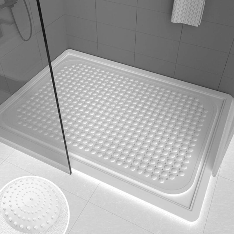 Rutschfeste Duschmatte 88 X 58 Cm – Starke Saugnäpfe – Fußmassage – Strapazierfähiges Pvc Für Bad Und Dusche
