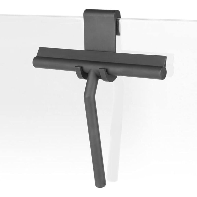 27 Cm Silikon-duschabzieher – Für Glasduschwände Und -türen – Mit Aufhängehaken – Schwarz
