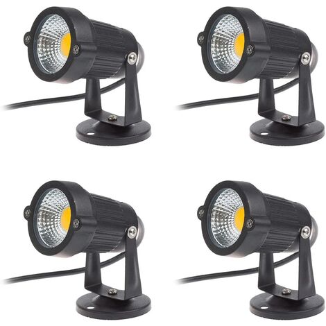 Set Mit 4 5w 220v Cob Led-strahlern, Verstellbare Gartenleuchten Für Garten Und Terrasse (warmweiß)