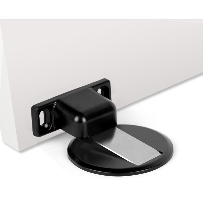 1 Stück Magnetischer Türstopper, Türstopper Aus Metall, Starker Magnetischer Türstopper Aus Metall, Solider Magnetischer Türstopper Mit Kleber Und Schrauben (schwarz)
