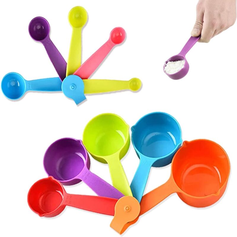 10er-set Regenbogen-messlöffel, Messbecher Und -löffel, Messlöffel-sets, Bpa-freie Messlöffel Aus Kunststoff, Messlöffel Aus Kunststoff Zum Kochen Und Abmessen