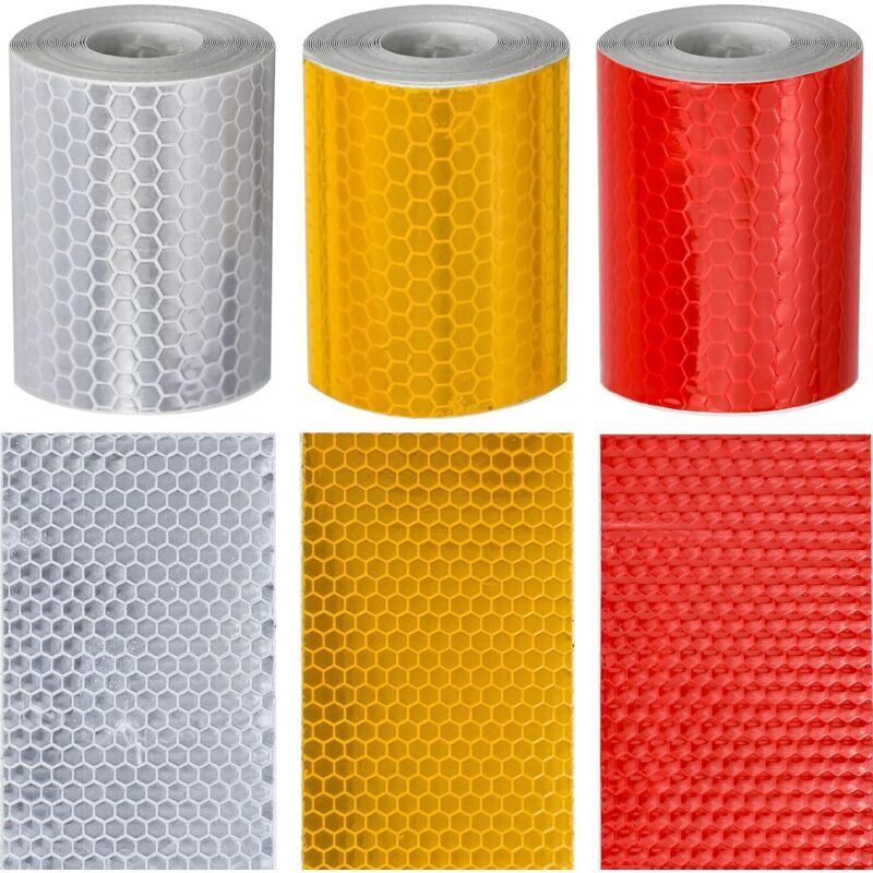 3 Rollen Reflektierendes Klebeband (3 M X 50 Mm) – Wetterfeste Reflexfolie – Verbessert Die Sichtbarkeit Bei Nacht