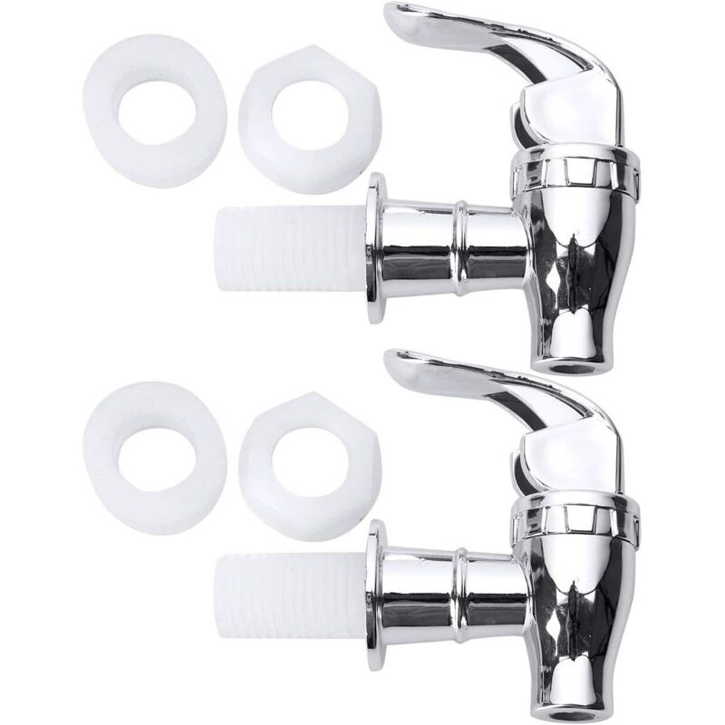 Set Mit 2 Edelstahl-zapfhähnen Für Weinzapfanlagen, Ersatz Für Getränkeflaschen, Bierdosen, Kaffeemaschinen, Milchbehälter, Silberfarben, B 17 Mm
