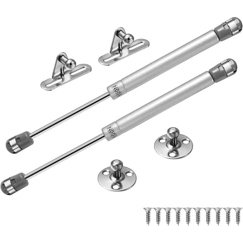 Set Mit 2 Gasdruckfedern, 100 N / 10 Kg, Möbelfedern Mit Gasdruckdämpfern Und Schrauben, Hydraulische Hebedämpfer Für Küchenschränke, Kleiderschränke Und Schlafzimmertüren, Scharniere