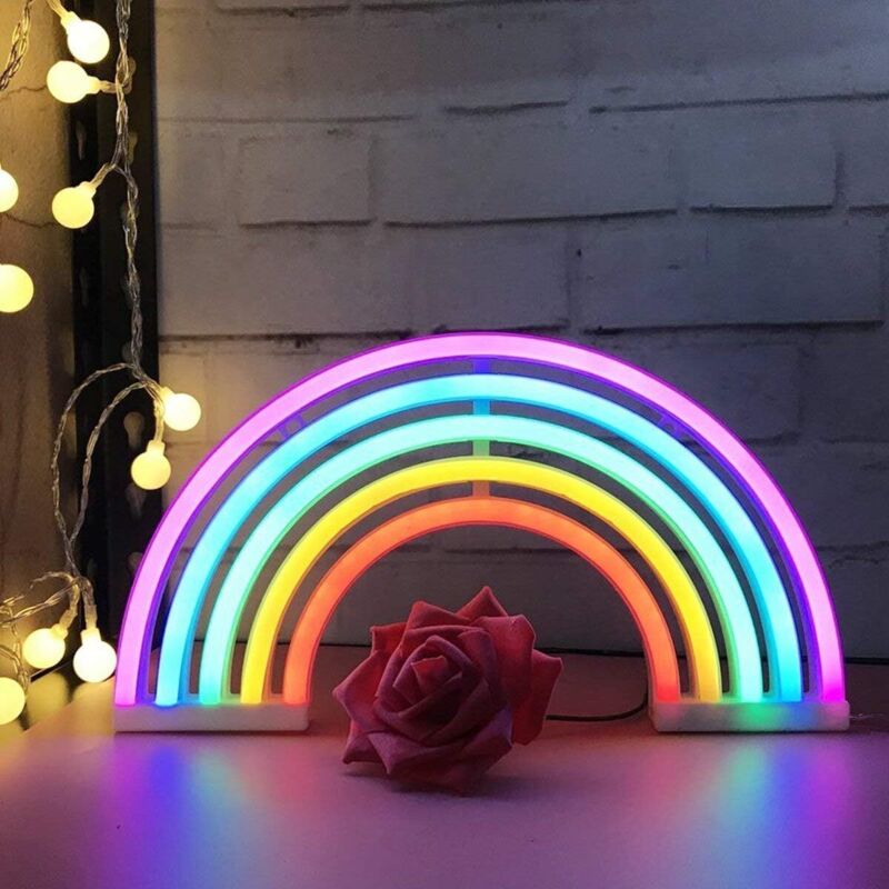 Regenbogenfarbene Led-neonleuchte 29,7 X 23,2 Cm – Wanddekoration Für Den Innenbereich – Lange Lebensdauer Bei Niedriger Spannung – Festliche Atmosphäre