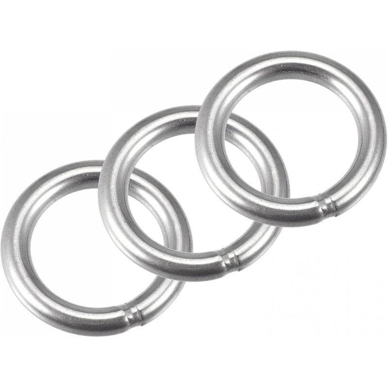 Geschweißter Edelstahlring 304, 50 Mm Außendurchmesser, 8 Mm Wandstärke, 3 Stück