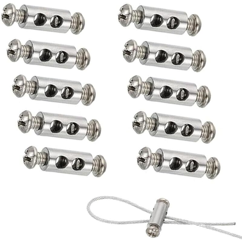 10 Kabelbinder Mit Schraubklemmen, Kabelbinder Für Kabel Und Drähte Mit 1–2 Mm Durchmesser, Doppelseitige Klemmen Für Stahlseile Und -drähte