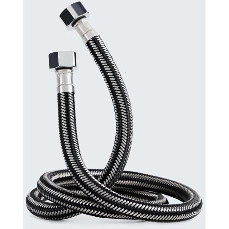 2 M Langer, Flexibler, Geflochtener Schlauch – G1/2-innengewinde – Edelstahl – Für Warm- Und Kaltwasserbereiter – Ersatz Für Küche Und Bad