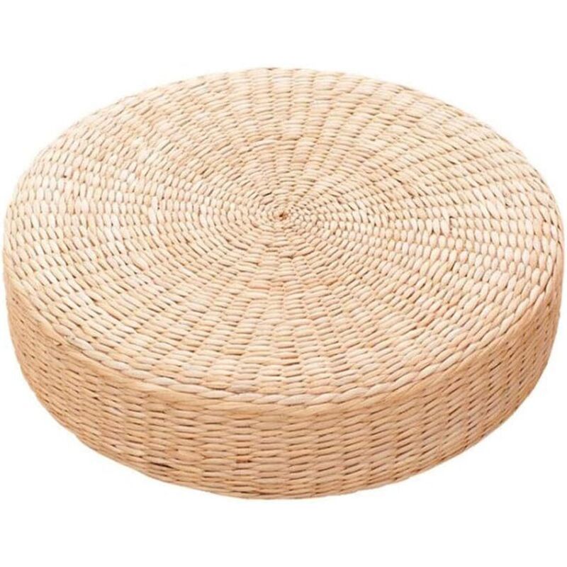 Flaches Strohsitzkissen 40x40x6 Cm, Tatami-bodenkissen – Runde Strohmatte Für Sitzgelegenheiten Im Freien – Geflochtenes Rattan