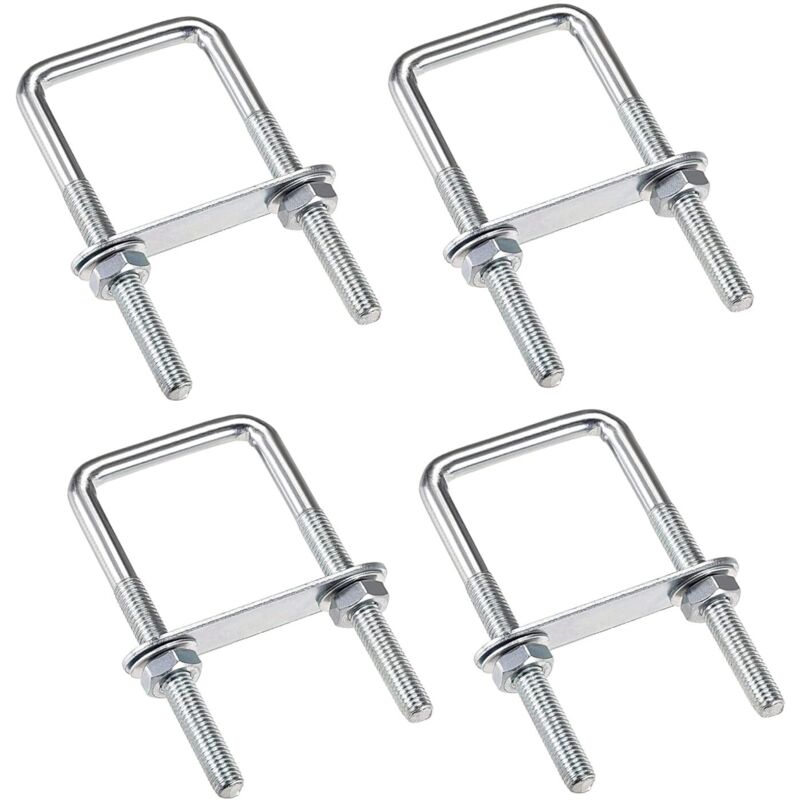 Satz Mit 4 M6 U-bügeln 80 X 50 Mm – Edelstahl – Inkl. Muttern Und Unterlegscheiben – Für Rohre Bis 50 Mm Durchmesser – Bolzen 80 X