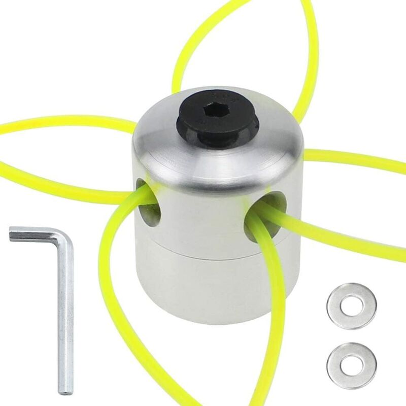 Universeller Ersatz-trimmerkopf Aus Aluminium Für Flex-strimmer Mit 4 Trimmerfäden, 1 Schraubenschlüssel Und 2 Unterlegscheiben Für Garden M10 Rasenmäher.