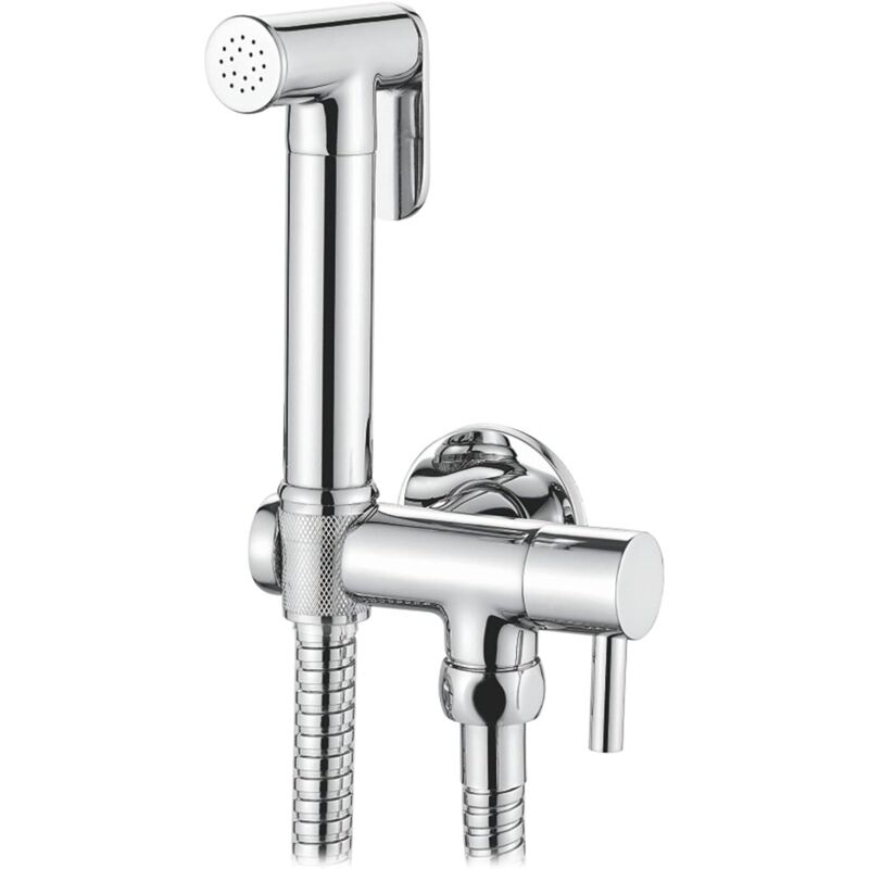 Wc-set Mit Schlauch, Halterung, Bidet-sprühkopf, Chrom, Silber