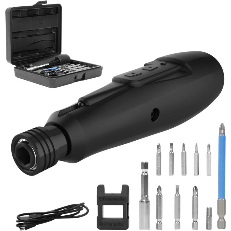 Mini-akkuschrauber, Dewinner Professioneller Akkuschrauber Mit Usb-anschluss, 900 Mah 3,6 V Akku, 280 U/min Drehzahl, Inklusive 10 Schraubendreherbits Und Aufbewahrungskoffer