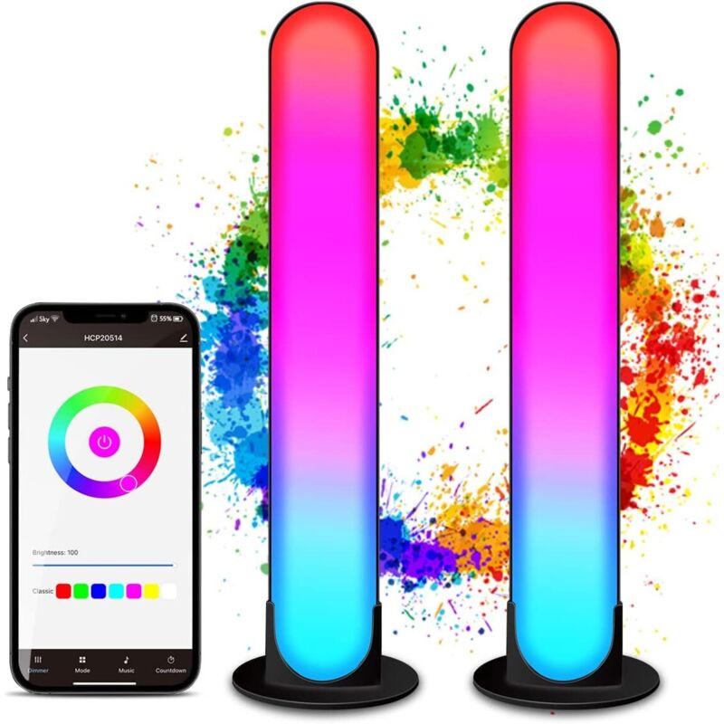 Stimmungslicht-led, Cgn Rgb Bluetooth-led-streifen Mit 16 Millionen Farben Und Musiksynchronisation, Intelligenter Dekorativer Lichttisch Für Gaming Mit Vielfältigen Led-streifeneffekten