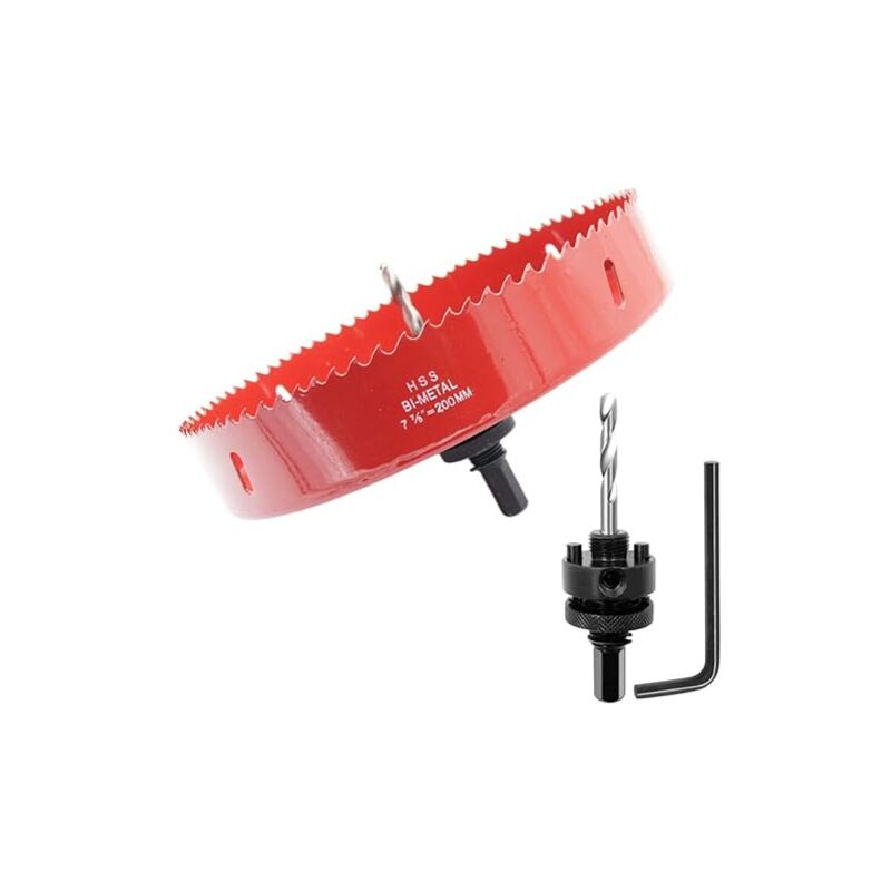 200-mm-lochsäge, Hochleistungs-lochsäge Mit Schaft, Bohrer 4341, Bohrwerkzeug Zum Bohren Von Löchern In Verschiedene Holzarten, Aluminium, Pvc Usw. Holzlochsäge, Lochsägenkoffer