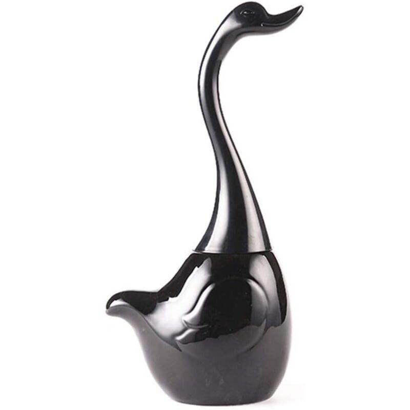 Schwanenförmiges Wc-bürstenset – Antibakterieller Bürstenhalter – Maße: 11,5 X 11,5 X 35,3 Cm – Schwarz