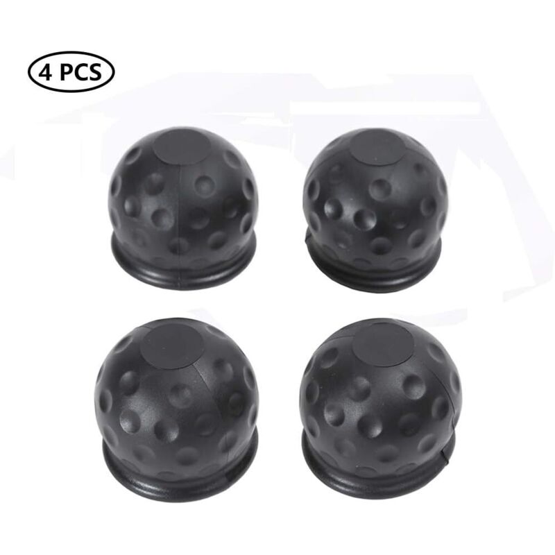4 X 50 Mm Kugelkopfabdeckung, Schwarze Gummikugelkopfabdeckung, Kugelkopfschutzkappe Für Anhängerkupplung, Kugelkopfschutzkappe (gummi)